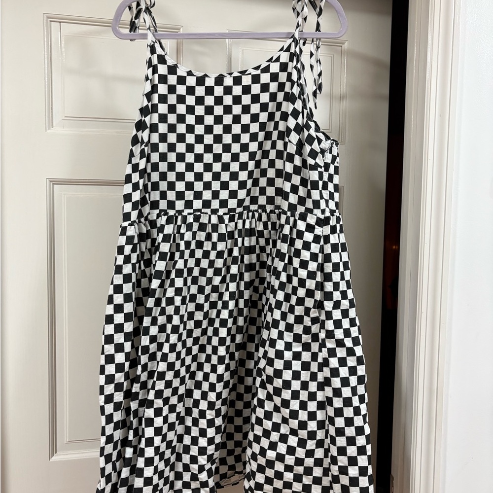 Tuesday of California - checkered slip dress - 2x